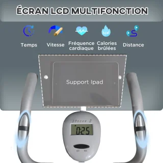 HOMCOM Magnetische Hometrainer Grijs