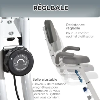 HOMCOM Magnetische Hometrainer Grijs