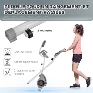 HOMCOM Magnetische Hometrainer Grijs