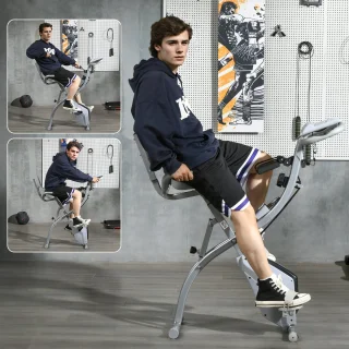 HOMCOM Magnetische Hometrainer Staal Zwart Zilvergrijs