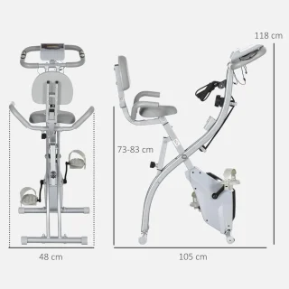 HOMCOM Magnetische Hometrainer Staal Zwart Zilvergrijs