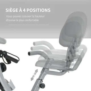 HOMCOM Magnetische Hometrainer Staal Zwart Zilvergrijs