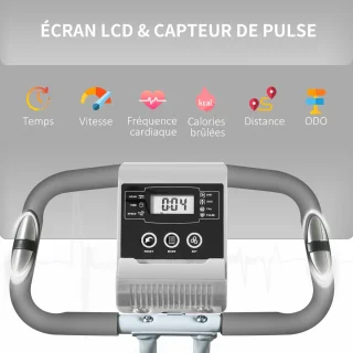 HOMCOM Magnetische Hometrainer Staal Zwart Zilvergrijs