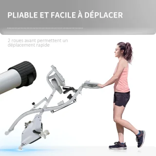 HOMCOM Magnetische Hometrainer Staal Zwart Zilvergrijs