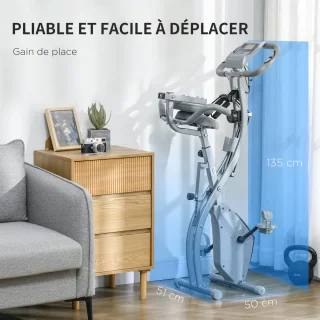 HOMCOM Magnetische Hometrainer Staal Zwart Zilvergrijs