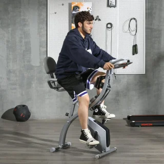 HOMCOM Magnetische Hometrainer Staal Zwart Zilvergrijs
