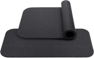 Hometrainer- en loopbandmat 63,5 x 30 cm zwart