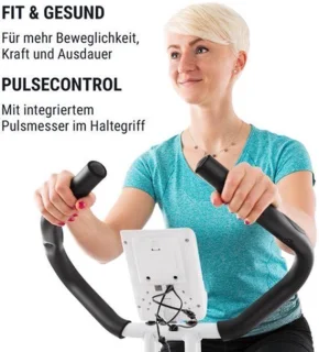 Hometrainer fiets - wit-blauw - gelegeerd staal - binnengebruik