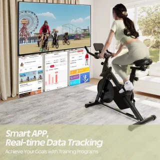 Hometrainer Fitnessfiets Groen LCD-display