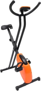 Hometrainer fitnessfiets indoor - verstelbare hoogte - oranje