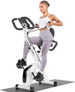 Hometrainer fitnessfiets met 8 weerstandsniveaus - wit