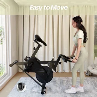 Hometrainer fitnessfiets met magnetische weerstand, verstelbaar zadel en lcd-display, zwart