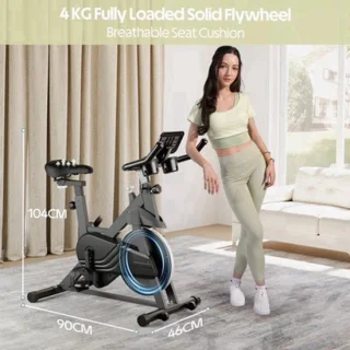 Hometrainer fitnessfiets met magnetische weerstand, zilverachtig zwart