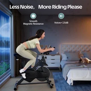 Hometrainer fitnessfiets met magnetische weerstand, zwart