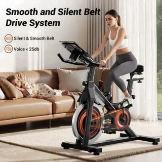 Hometrainer fitnessfiets met riemaandrijving