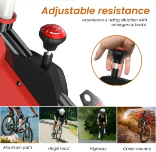 Hometrainer Fitnessfiets Rood/Zwart met LCD-display