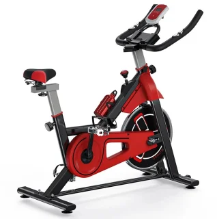 Hometrainer Fitnessfiets Rood/Zwart met LCD-display