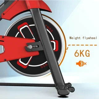 Hometrainer Fitnessfiets Rood/Zwart met LCD-display