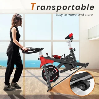 Hometrainer Fitnessfiets Rood/Zwart met LCD-display