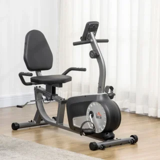 Hometrainer Fitnessfiets - Staal, Grijs/Zwart/Zilver