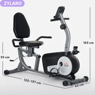 Hometrainer Fitnessfiets - Staal, Grijs/Zwart/Zilver