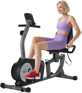 Hometrainer Fitnessfiets - Staal, Grijs/Zwart/Zilver