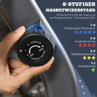 Hometrainer Fitnessfiets - Staal, Grijs/Zwart/Zilver