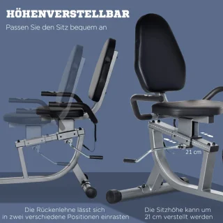 Hometrainer Fitnessfiets - Staal, Grijs/Zwart/Zilver