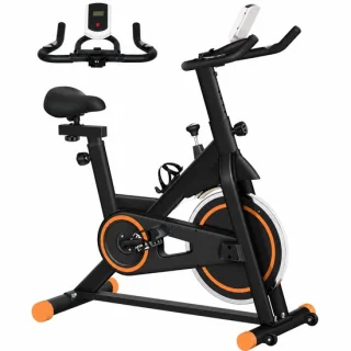 Hometrainer fitnessfiets - zwart oranje