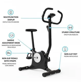 Hometrainer - grijs - verstelbare weerstand - 10 kg - aluminium
