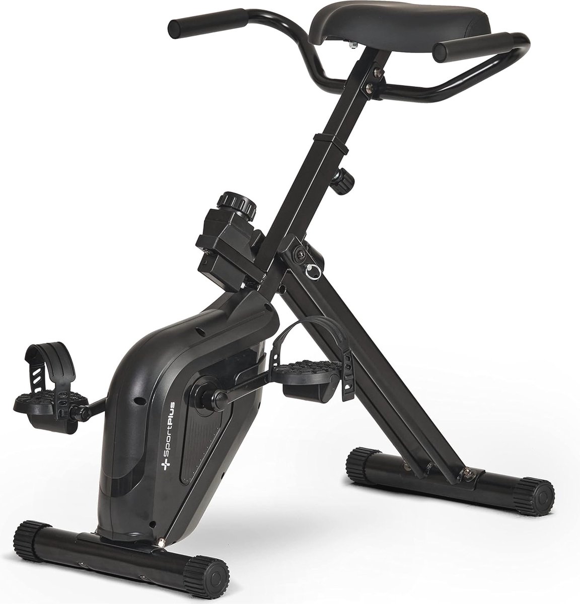 De Hometrainer inklapbaar met rugleuning en hartslagmeter in één oogopslag