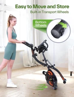 Hometrainer inklapbaar oranje ergometer fiets
