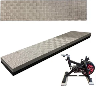 Hometrainer mat 2 stuks zwart grijs