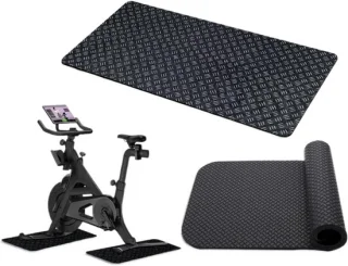 Hometrainer mat - fitness onderlegger 63.5x30cm zwart