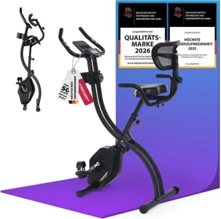 Hometrainer met rugleuning - Fitnessfiets Zwart