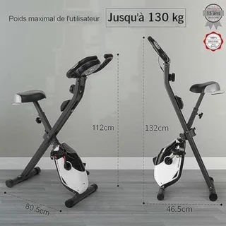 Hometrainer opvouwbaar - mat zwart - binnenfitnessfiets