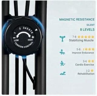 Hometrainer - opvouwbare spinningfiets met 8 weerstandsniveaus, zwart