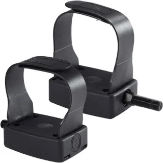hometrainer pedalen met riemen - zwart