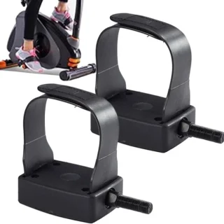 Hometrainer pedalen met verstelbare riemen, 9/16 inch as, zwart