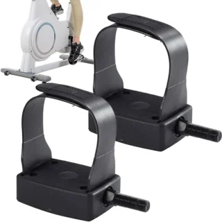 Hometrainer pedalen met verstelbare riemen, 9/16 inch, zwart