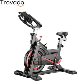 Hometrainer, spinningfiets en crosstrainer – zwart en rood