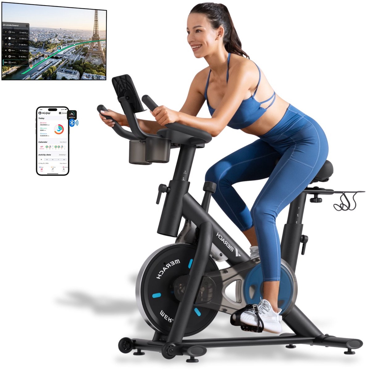 De Hometrainer Spinningfiets Verstelbaar Zadel Stuur 135KG in één oogopslag