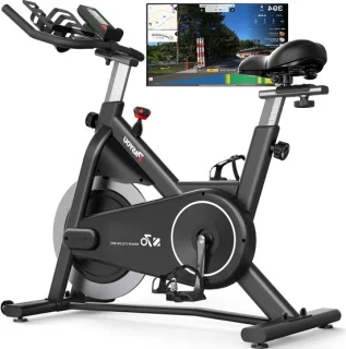 Hometrainer - stille en stabiele fitnessfiets - 158 kg - zwart