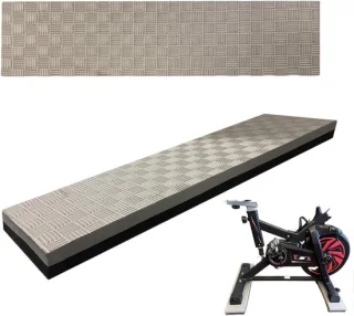 Hometrainermat Oefen- en vloerbeschermer 65 x 15 cm Zwart/Grijs