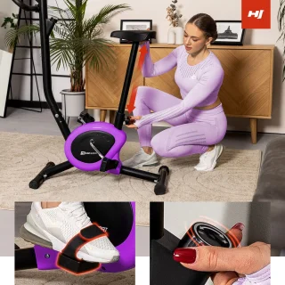 Hop-Sport HS-010H Rio Hometrainer Compacte Fitnessfiets Paars