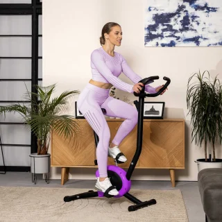 Hop-Sport HS-010H Rio Hometrainer Compacte Fitnessfiets Paars