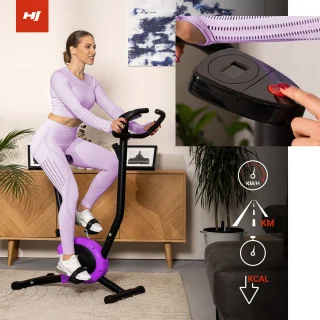 Hop-Sport HS-010H Rio Hometrainer Compacte Fitnessfiets Paars