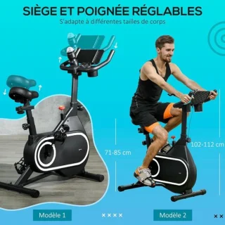 Indoorfiets met wielen en verstelbare zwarte zitting en stuur