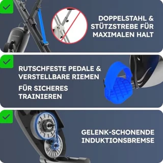 Inklapbare Hometrainer Ergometer