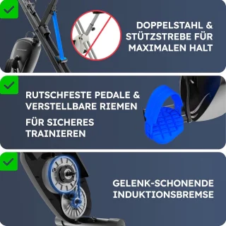 Inklapbare Hometrainer Ergometer